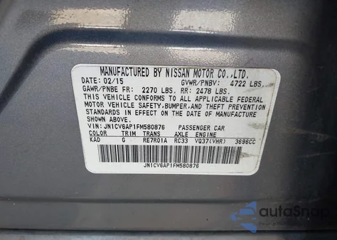 2015 Infiniti Q40 z USA, uszkodzony, nr VIN JN1CV6AP1FM580876